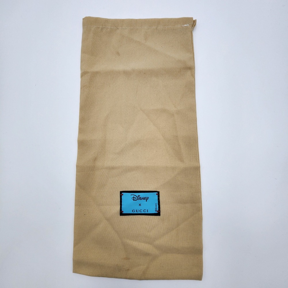 Disney x Gucci Tan Canvas Dust Bag Turquoise Logo Label 18.5x8.5 Gift Storage - Picture 2 of 6